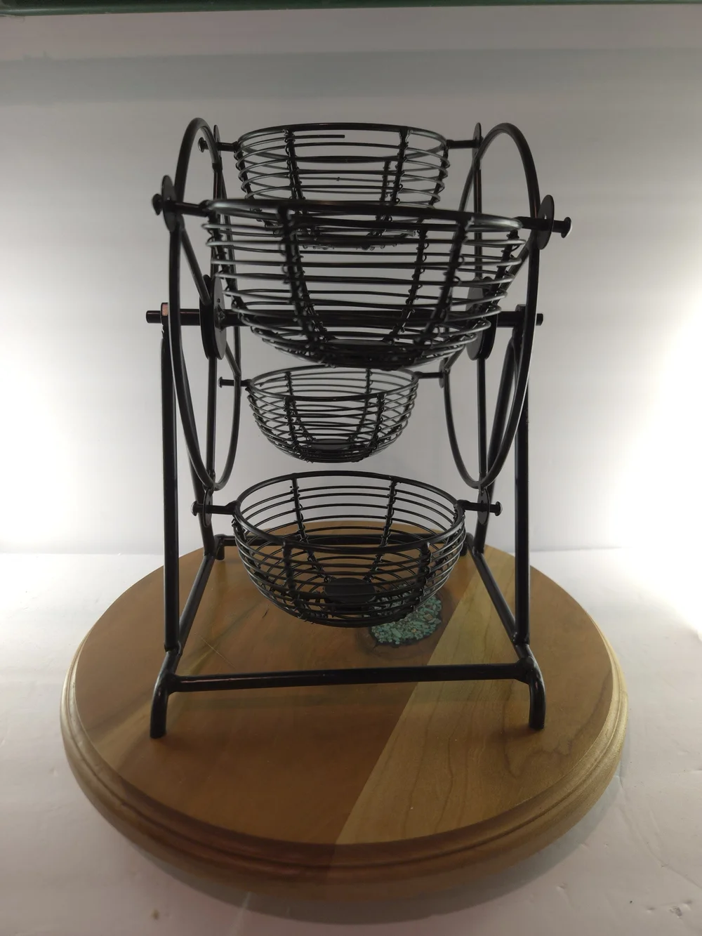 Black Metal Ferris Wheel Basket Decorative Stand, Candy/Condiment Server